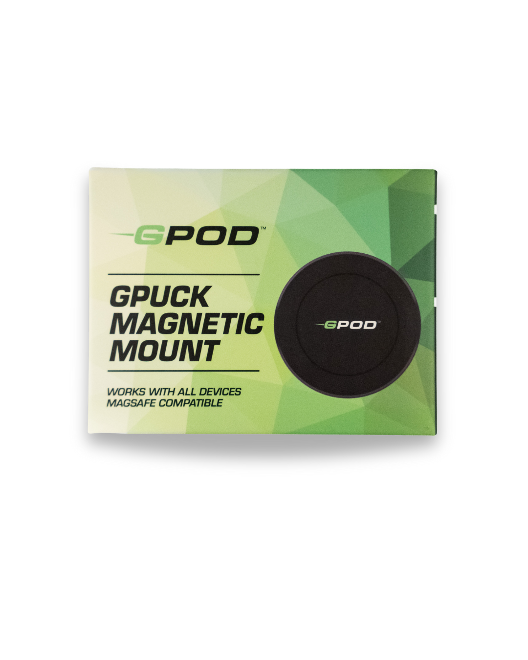 Rectangular box for the GPOD Travel + Sportsbox 3D Player Annual + Swing Analysis by GPOD GOLF, featuring logo and MagSafe compatibility—perfect for golf swing analysis or pairing with Sportsbox Mobile Bundle and GPOD Travel tripod.