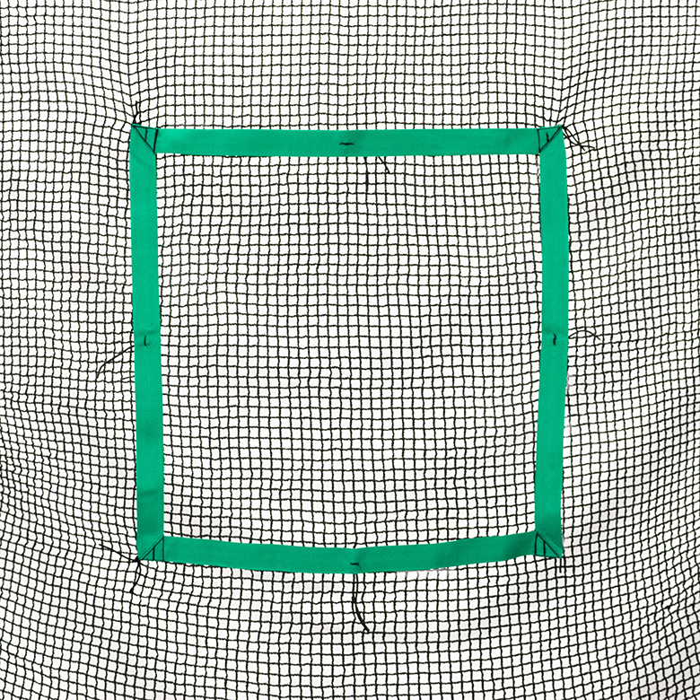 A grid pattern featuring a smaller square outlined in green in the center.