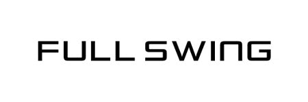 Text logo reading "FULL SWING" in bold, black, sans-serif font on a white background.