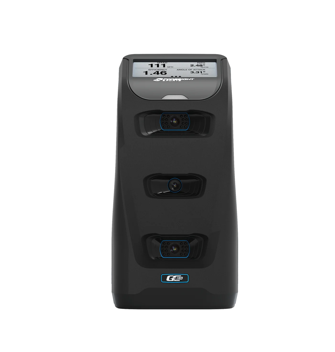 The Foresight GC3S by Foresight is a black electronic device featuring a digital display and two circular components on the front.