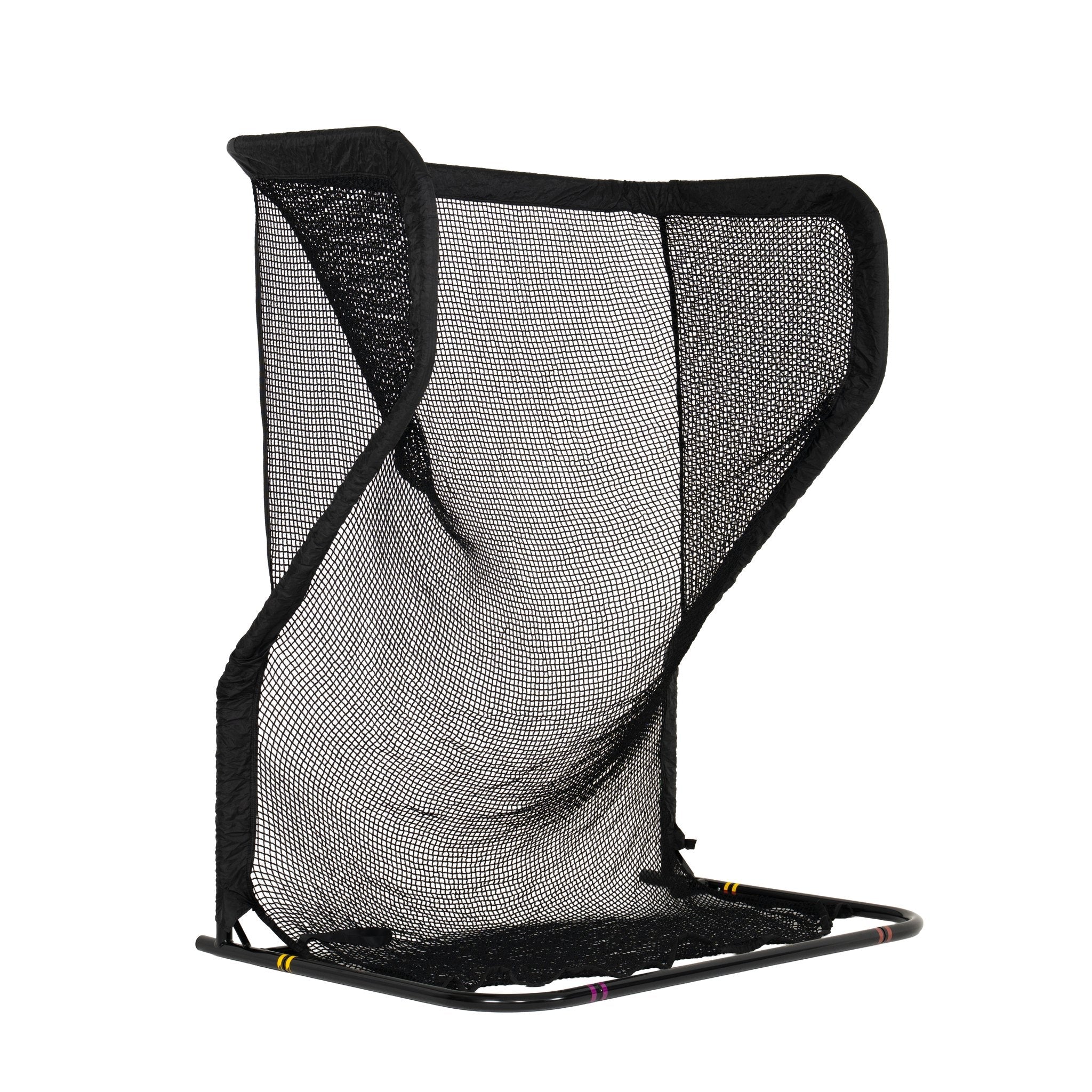 The Net Return Mini Pro golf net, rear left angled view