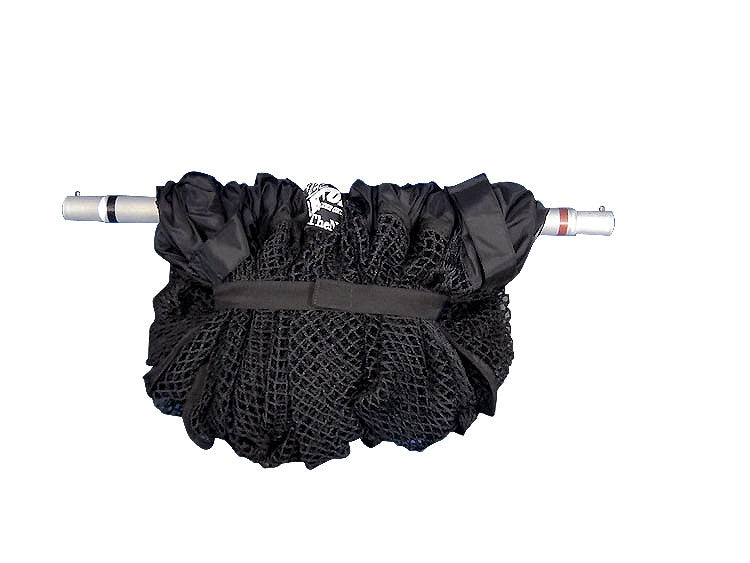 The Extra Point - Replacement Net (Black) by The Net Return features a sleek, compact design with a UV-treated polyester net and silver handle for durability and portability.