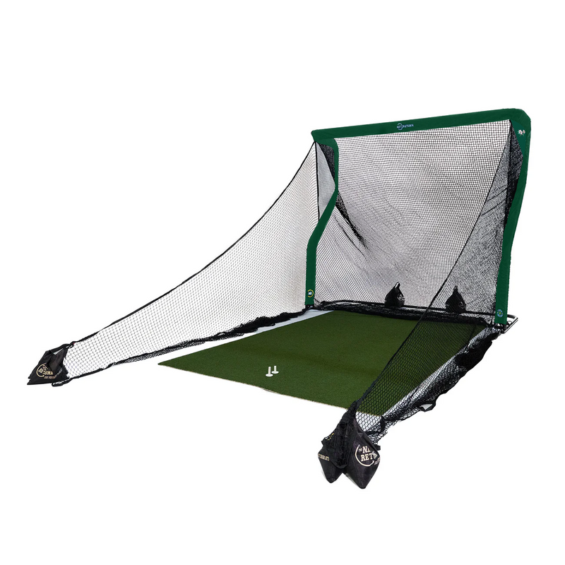 The Net Return Azalea Package — custom green golf net with turf and accessories