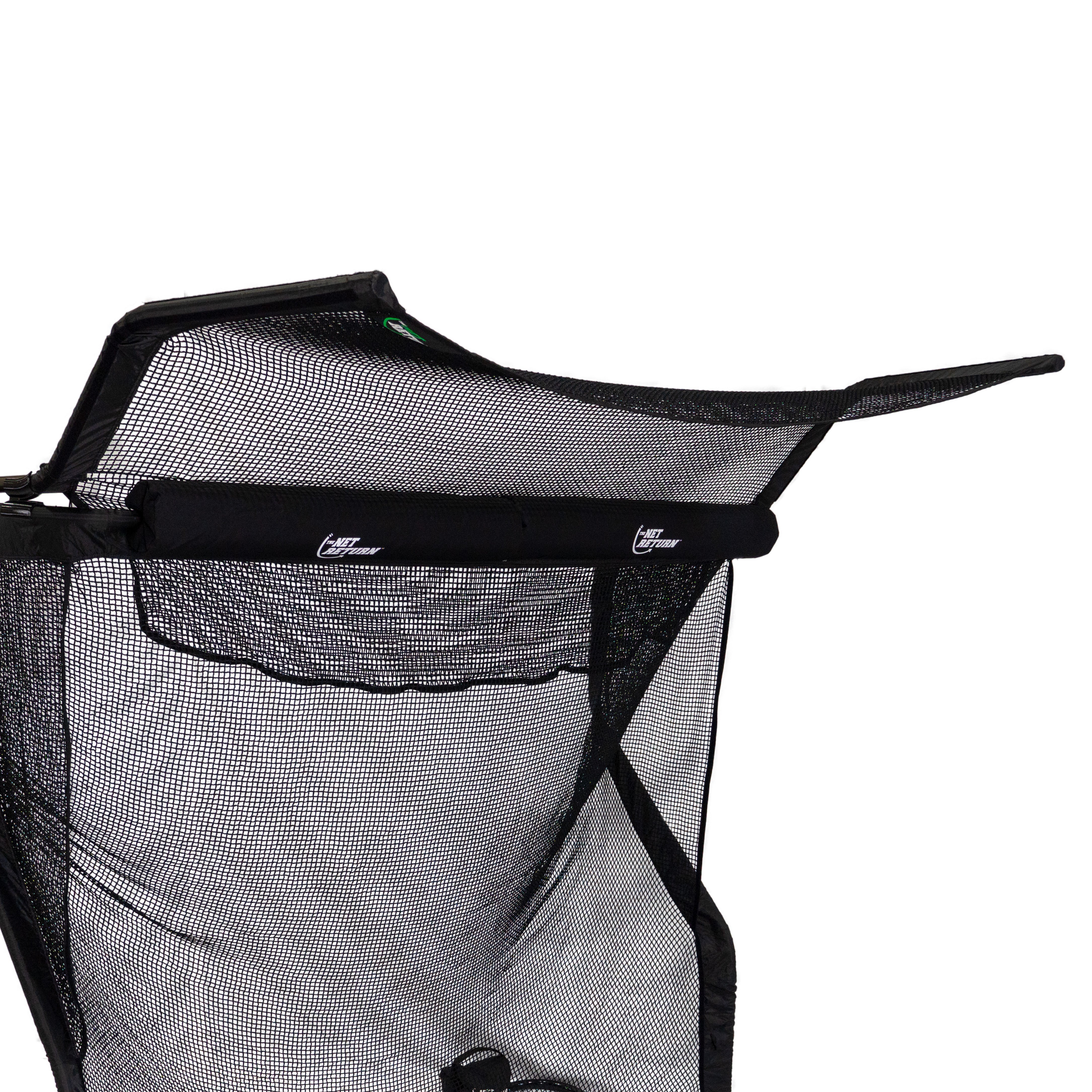 Introducing the No Fly Zone V2 by The Net Return, a black mesh sports bag with Nike logo. It features a zippered top flap and structured frame, offering overhead protection for your gear—perfect for any adventurous configuration.