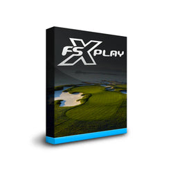 Box packaging for FSX Play software, featuring an image of a golf course.