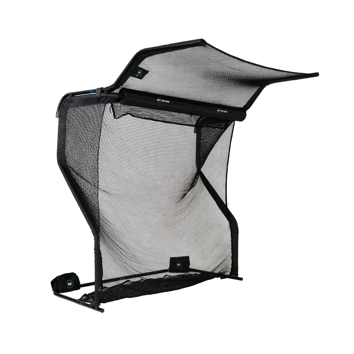 The Net Return Home Series golf net with the No Fly Zone, right angled view